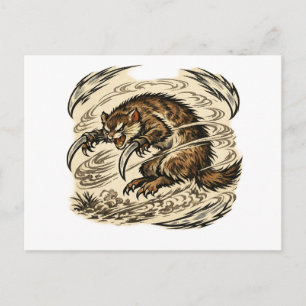 Gouden Sikkel Kamaitachi Spirit Ansichtkaart Briefkaart