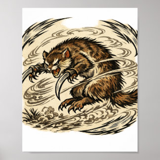 Gouden Sikkel Kamaitachi Spirit Poster