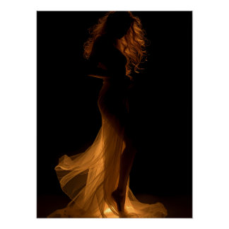 Gouden Silhouet Elegantie Kunst Perfect Poster