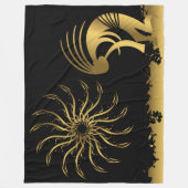 Gouden Silhouet Kokopelli Fleece Deken (Voorkant)