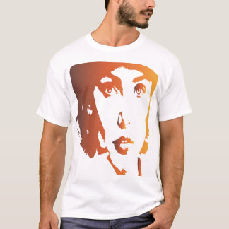 Gouden silhouet voor een vrouw met een pet t-shirt