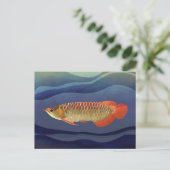 Gouden Sinaasappel Arowana Vis Uitstekend Aquatic Briefkaart (Staand voorkant)