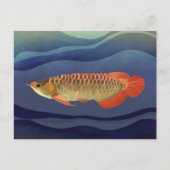 Gouden Sinaasappel Arowana Vis Uitstekend Aquatic Briefkaart (Voorkant)