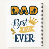 Gouden Sinaasappel & Blauw Modern Vaderdag Notitieboek (Achterkant)