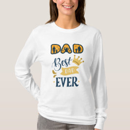 Gouden Sinaasappel & Blauw Modern Vaderdag T-shirt