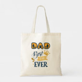 Gouden Sinaasappel & Blauw Modern Vaderdag Tote Bag (Achterkant)
