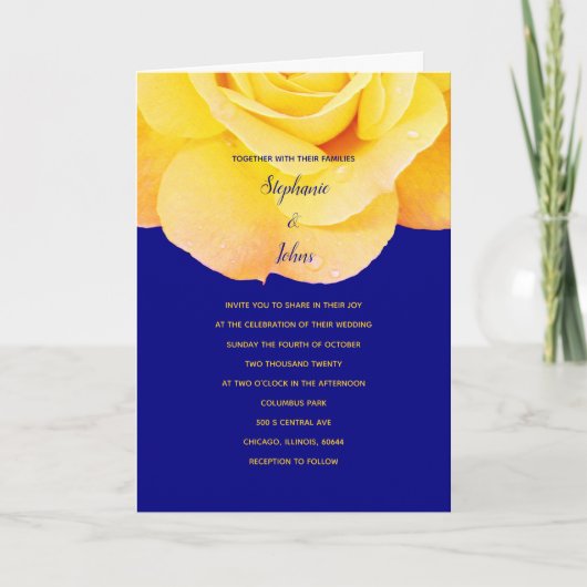 Gouden Sinaasappel Geel Rose Navy Blauw Bloemen Br (Voorkant)