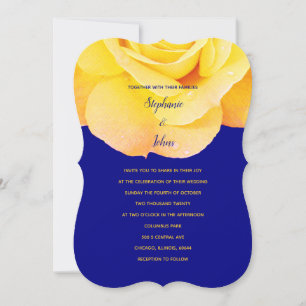Gouden Sinaasappel Geel Rose Navy Blauw Bloemen Br Kaart