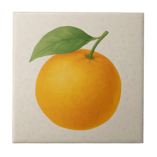 Gouden Sinaasappel – Waterverf Fruit Tegeltje