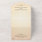 Gouden sinaasappel zomer zee golven bruiloft all in one uitnodiging (Buitenkant)