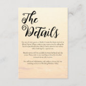 Gouden sinaasappel zomer zee golven bruiloft informatiekaartje (Voorkant)