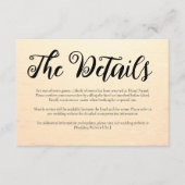 Gouden sinaasappel zomer zee golven bruiloft informatiekaartje (Voorkant)