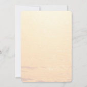 Gouden sinaasappel zomer zee golven bruiloft kaart (Achterkant)