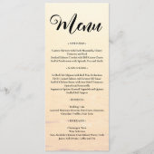 Gouden sinaasappel zomer zee golven bruiloft menu (Voorkant)