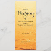 Gouden sinaasappel zomer zee golven bruiloft menu (Achterkant)