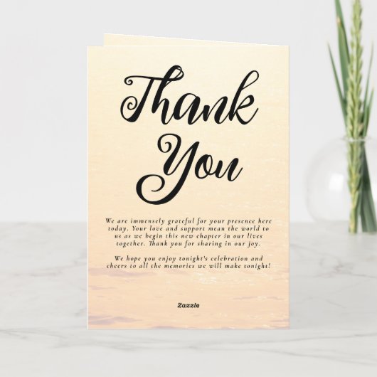 Gouden sinaasappel zomer zee golven bruiloft programma (Achterkant)