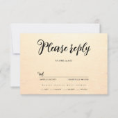 Gouden sinaasappel zomer zee golven bruiloft RSVP kaartje (Voorkant)