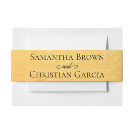 Gouden sinaasappel zomer zee golven bruiloft uitnodigingen wikkel