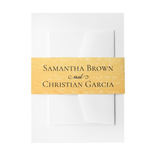 Gouden sinaasappel zomer zee golven bruiloft uitnodigingen wikkel (Voorkant Voorbeeld)