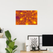 Gouden sinaasappelfractale kunst – psychedelische poster (Thuiskantoor)