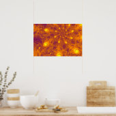Gouden sinaasappelfractale kunst – psychedelische poster (Keuken)