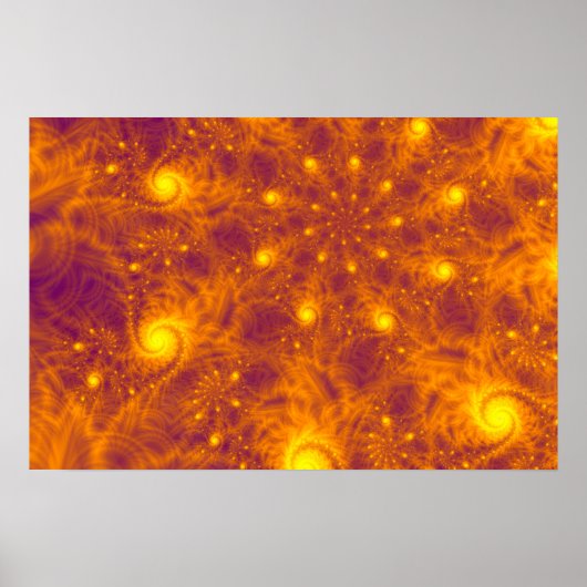Gouden sinaasappelfractale kunst – psychedelische poster (Voorkant)