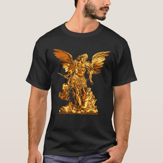 Gouden Sint Michaël de Aartsengel T-shirt (Voorkant)