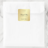 Gouden Sjabloon dank u handschrift tekst glamoureu Vierkante Sticker (Tas)