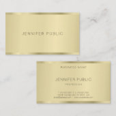 Gouden Sjabloon Elegant Eenvoudig Modern Minimalis Visitekaartje (Voorkant / Achterkant)