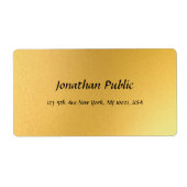 Gouden sjabloon Elegant Modern Schrift Adres Etiket (Voorkant)