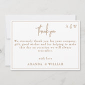 gouden Sjabloon Leaf Monogram Bruiloft dank u kaar Kaart (Voorkant)