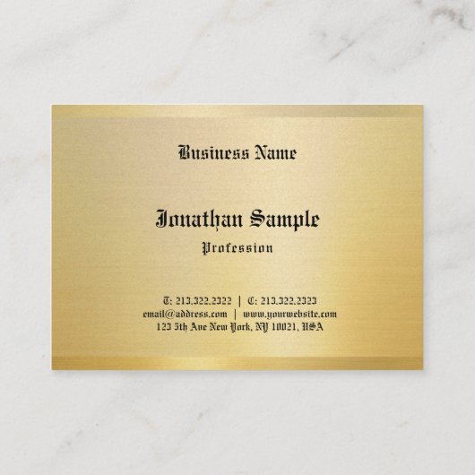 Gouden Sjabloon  Nostalgische Classic Look Visitekaartje (Achterkant)