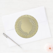 Gouden Sjabloon Pas Laurel-krans aan Ronde Sticker (Envelop)