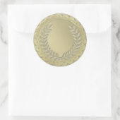 Gouden Sjabloon Pas Laurel-krans aan Ronde Sticker (Tas)