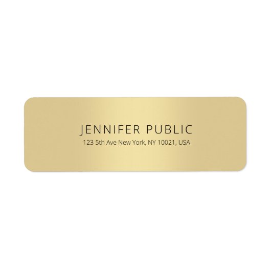 Gouden Sjabloon Professioneel Modern Classy Eenvou Etiket (Voorkant)