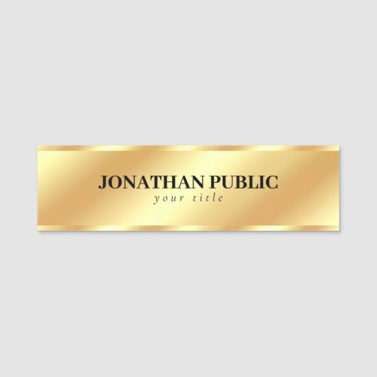 Gouden Sjabloon Professioneel Modern Elegant Custo Naamplaatje (Voorkant)