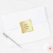 Gouden sjabloon Uw aangepaste tekst Script kalligr Vierkante Sticker (Envelop)
