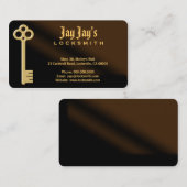 Gouden skelet Key Bruin Slotenmaker Visitekaartjes (Voorkant / Achterkant)