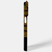 Gouden skeletonbladeren op zwart aangepast monogra Case-Mate iPhone case (Achterkant / Rechts)
