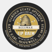 Gouden Skep Bijenwas Lippenbalsem met Bijen Ronde Sticker (Voorkant)