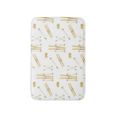 Gouden ski's en palen | Retro skipatroon Badmat (Voorkant Verticaal)