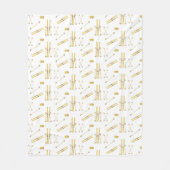 Gouden ski's en palen | Retro skipatroon Fleece Deken (Voorkant)
