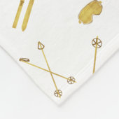 Gouden ski's en palen | Retro skipatroon Fleece Deken (Hoek)