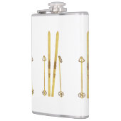 Gouden ski's en palen |  ski-illustratie heupfles (Links)