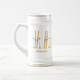 Gouden ski's Polen    Ski Illustration Cream Bierpul