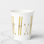 Gouden ski's Polen | Ski Illustration Cream Papieren Bekers (Achterkant)