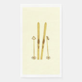 Gouden ski's Polen | Ski Illustration Cream Servet (Voorkant)
