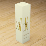 Gouden ski's | skiërs wijn<br><div class="desc">Moderne alpineskiën, skiën, skithema-design met gouden ski's en gouden stokken. Eenvoudige feestelijke vakantie gouden ski-illustratie voor skiliefhebbers.</div>