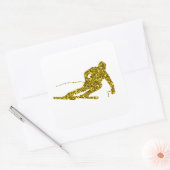 Gouden Skisticker Vierkante Sticker (Envelop)