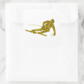 Gouden Skisticker Vierkante Sticker (Tas)
